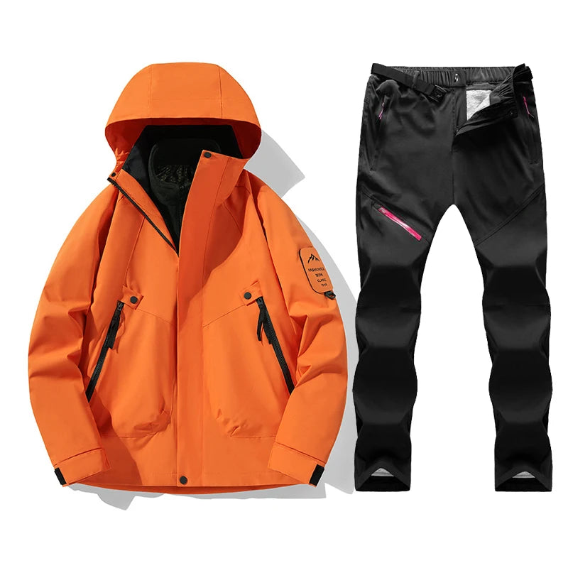 Terno de esqui feminino inverno quente à prova de vento à prova dwindproof água jaqueta de esqui calças femininas esportes ao ar livre casaco de neve calças snowboard wear