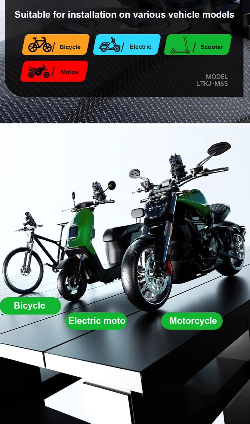 Suporte do telefone da motocicleta de alta qualidade moto e guiador da bicicleta instalar suporte do telefone móvel anti-shake motos suporte de navegação