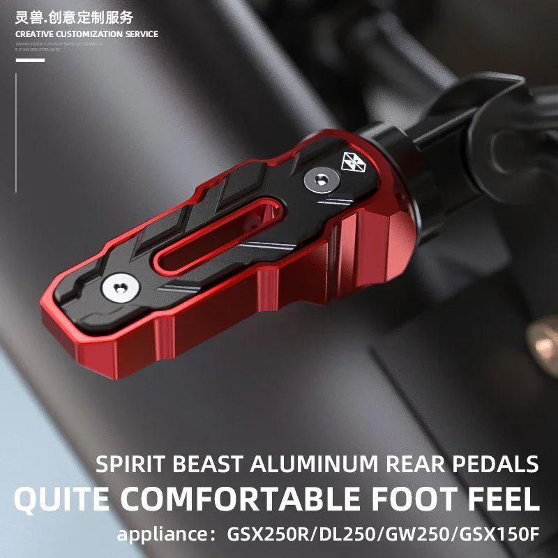 Motocicleta antiderrapante Rearset Footrest Pedais, Pé descanso Pegs, Mount Acessórios, Suzuki GSX250R, GW250, DL250, GSX150F, GIXER 155