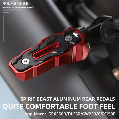 Motocicleta antiderrapante Rearset Footrest Pedais, Pé descanso Pegs, Mount Acessórios, Suzuki GSX250R, GW250, DL250, GSX150F, GIXER 155