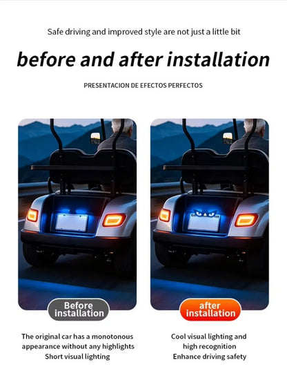 Luz LED Multifuncional à Prova d'Água, Luzes Coloridas, Decoração Modificada para Motocicletas, Luz Traseira Universal para Placa de Motocicleta