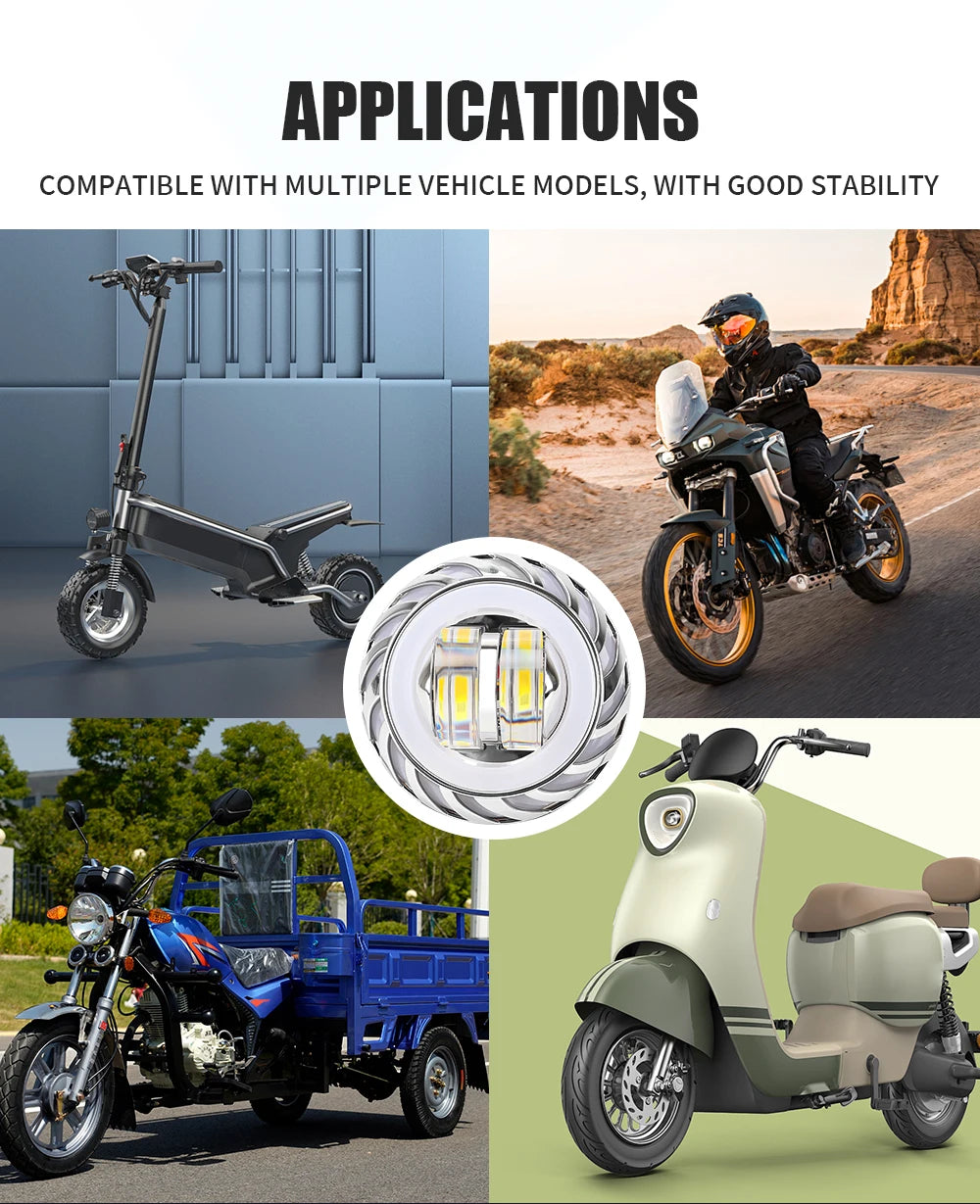 Farol de motocicleta led anjo diabo olhos flash farol lente do projetor feixe alto/baixo holofote estroboscópico drl lâmpada halo duplo