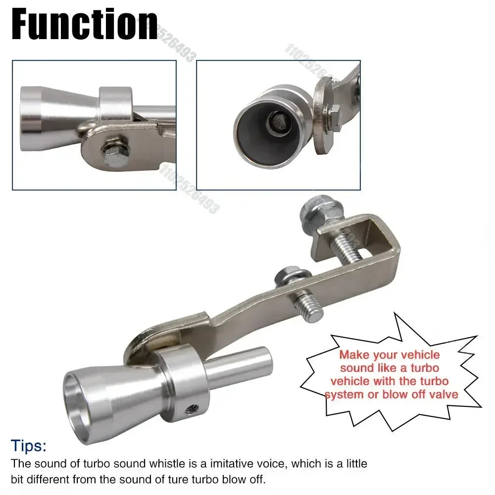 Apito de escape turbo universal, 5 cores, simulador de som de escape modificado, tubo de escape de motocicleta, peças de gerador de som