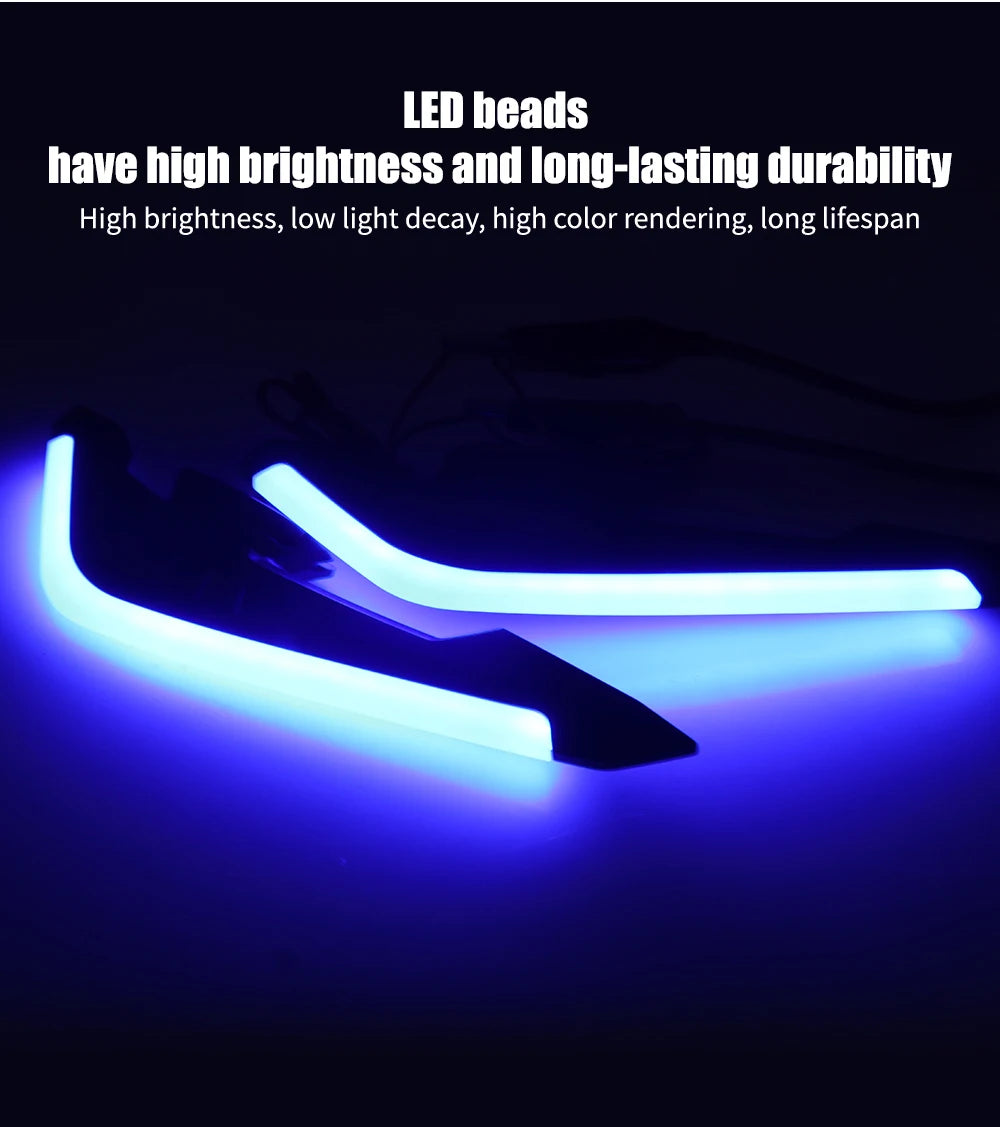 Kit de Luzes LED Aerodinâmicas para Motocicleta, 1 Par de Luzes Decorativas Universais para Motocicleta