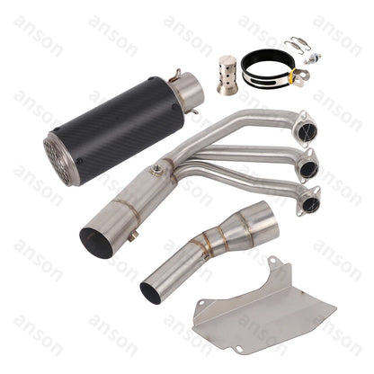 Sistema de Escape Completo com Coletor para CF-Moto 675SR-R 675NK 675SS 2024, Tubo de Ligação Frontal com Silenciador e Sensores