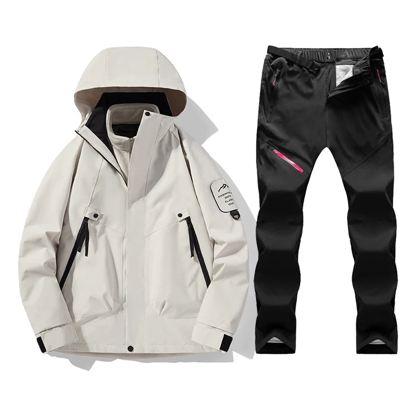 Terno de esqui feminino inverno quente à prova de vento à prova dwindproof água jaqueta de esqui calças femininas esportes ao ar livre casaco de neve calças snowboard wear