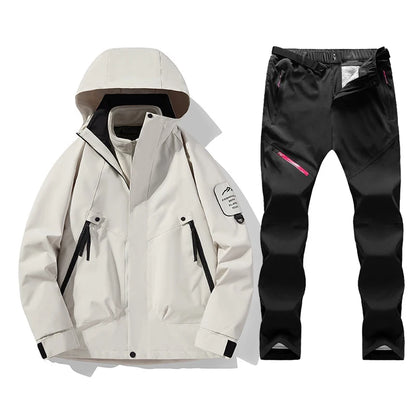 Terno de esqui feminino inverno quente à prova de vento à prova dwindproof água jaqueta de esqui calças femininas esportes ao ar livre casaco de neve calças snowboard wear