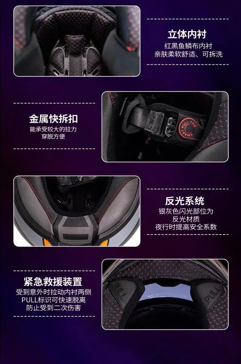 Capacete LS2 FF901 FF906 de fibra de carbono, abatível, com lente dupla, universal para motociclistas, homens e mulheres, para uso em motos durante todas as estações.
