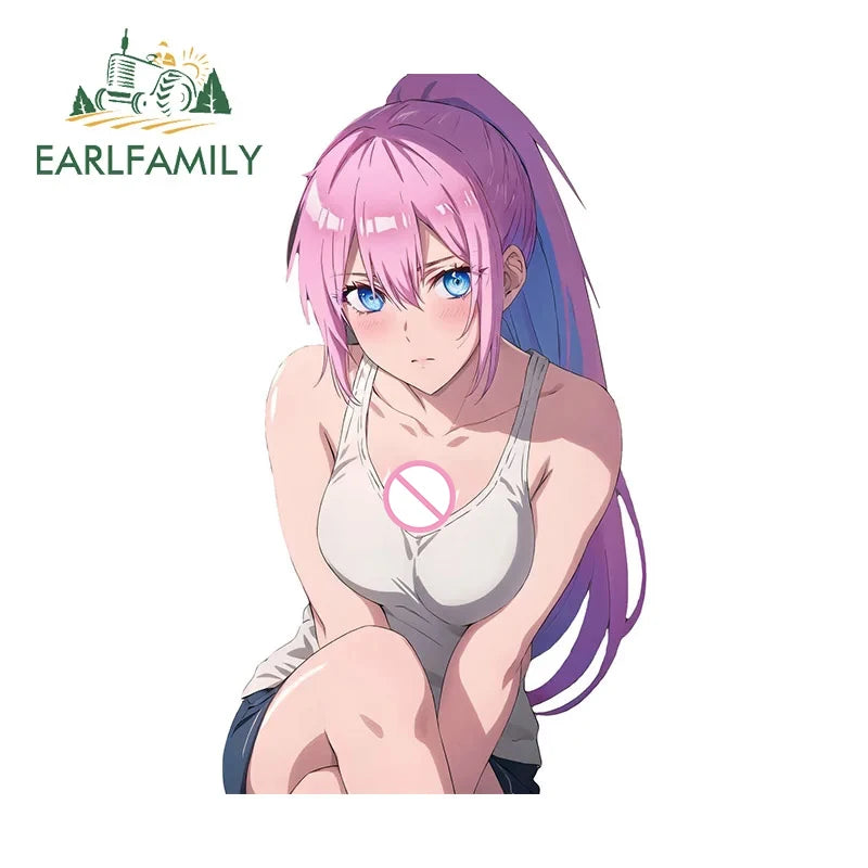 EARLFAMILY-Waifu Sexy Shikimori Decal, Vinil Car Adesivos, Laptop Motocicleta impermeável, Auto Styling Decoração, 13cm x 7.7cm
