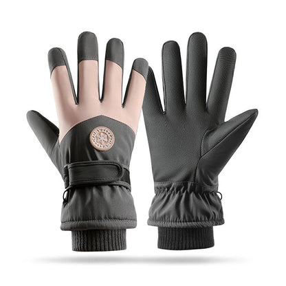 Inverno unisex snowboard luvas de esqui couro do plutônio antiderrapante tela sensível ao toque à prova dwaterproof água da motocicleta ciclismo velo quente luvas de neve feminino