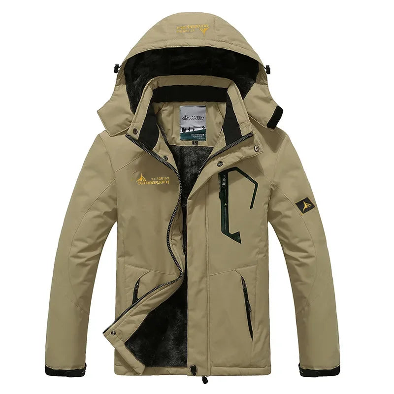 Conjunto de Esqui e Snowboard Masculino de Inverno: Jaqueta e Calça de Fleece Grossas, Quentes, Impermeáveis e à Prova de Vento