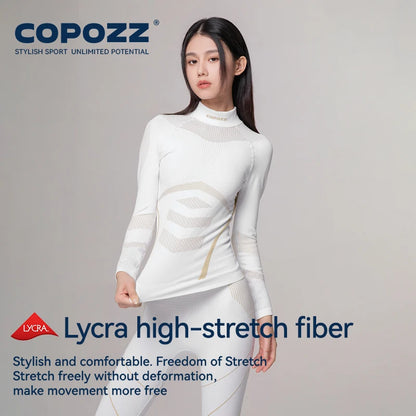 Copozz mulheres homens 3a antimicrobiano esqui roupa interior térmica fitness treino ginásio snowboard esporte pressão suporta quente longo johns