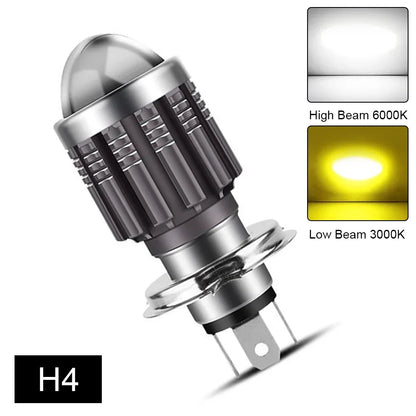 1 pçs 12v de alta qualidade h4/hs1 h6/ba20d 15w led 6 cob lâmpada do farol da motocicleta 1200lm 6000k hi/lo feixe luz branca amarela