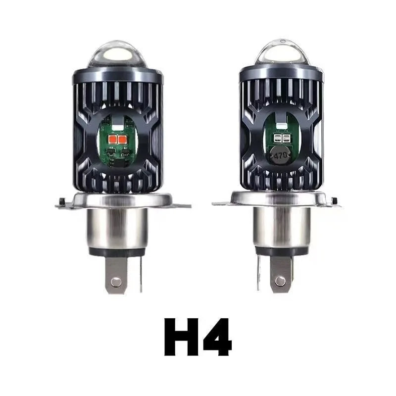 Farol LED para Motocicleta Heyword - 4 Modos de Iluminação, Mini Holofote com Luz Alta/Baixa Branca e Amarela, Olhos de Anjo