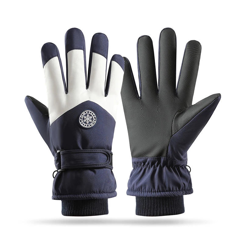 Inverno unisex snowboard luvas de esqui couro do plutônio antiderrapante tela sensível ao toque à prova dwaterproof água da motocicleta ciclismo velo quente luvas de neve feminino
