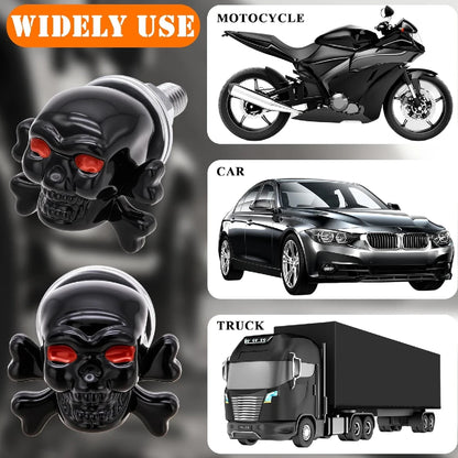 4 Parafusos de Placa de Matrícula com Caveira, Decoração Gótica de Caveiras para Carro, Moto, Caminhão, Veículo
