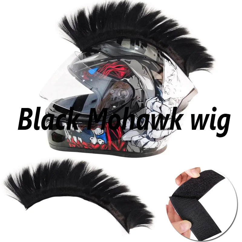 Personalidade criativa motocicleta capacete elétrico decoração mohawk peruca de cabelo moto capacete acessórios adesivos estilo cosplay