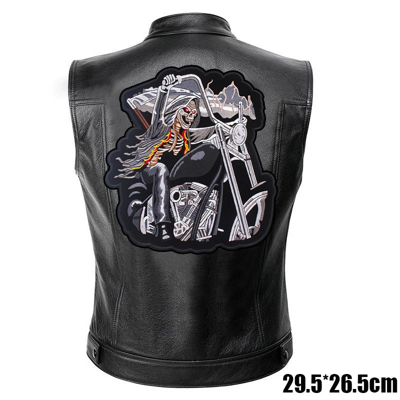 Patches Bordados Grandes para Costurar ou Termocolantes em Couro, Jeans, Roupas, DIY, Motocicleta, Biker, Punk