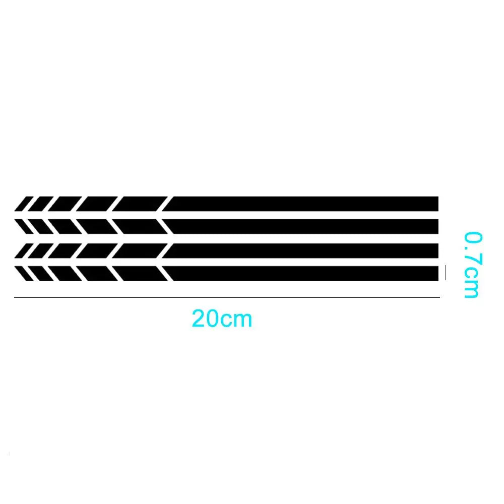 Espelho Retrovisor Side Adesivo, Vinyl Stripe Emblema, Decalque do carro, Acessórios de Decoração do carro, Preto, Branco, Vermelho, Azul, 20x0.7cm, 4pcs por conjunto