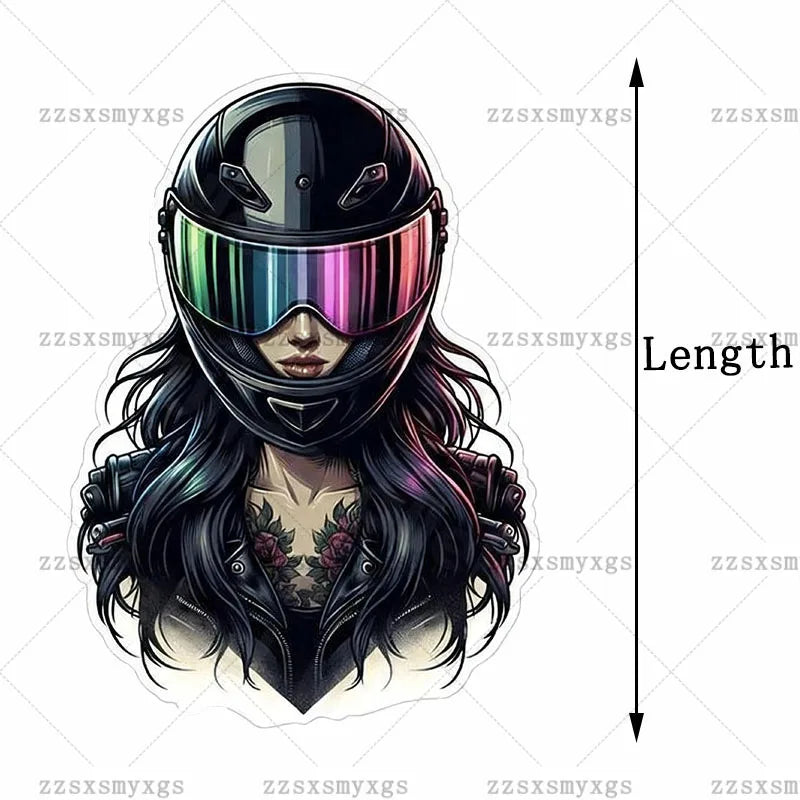 Adesivos de carro para meninas com tema escuro, adequados para corpo de carro, pára-brisa, capacete de motocicleta, porta-malas, decalque de vinil, acessórios de carro