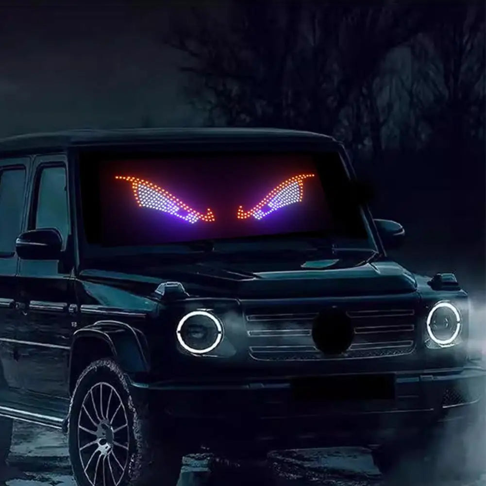 Car LED Decorative Lights Creative RGB Dynamic Truck Devil Eye Light LED Display Multi-Mode Demon Eye Waterproof Dustproof Light
