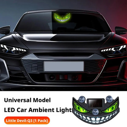 Luz de Advertência LED para Carro, Luz Solar de Olho de Demônio, Luz de Advertência Dinâmica com Efeito de Flash, Luzes de Sinalização de Segurança Universal para Veículos