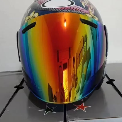Ram3 oriental dragão meio capacete masculino e feminino motocicleta fora de estrada capacete de verão downhill corrida montanha cruz casco