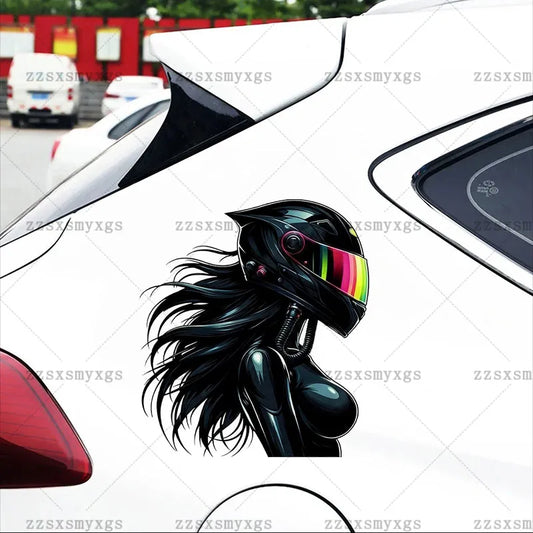 Adesivos de carro para meninas com tema escuro, adequados para corpo de carro, pára-brisa, capacete de motocicleta, porta-malas, decalque de vinil, acessórios de carro