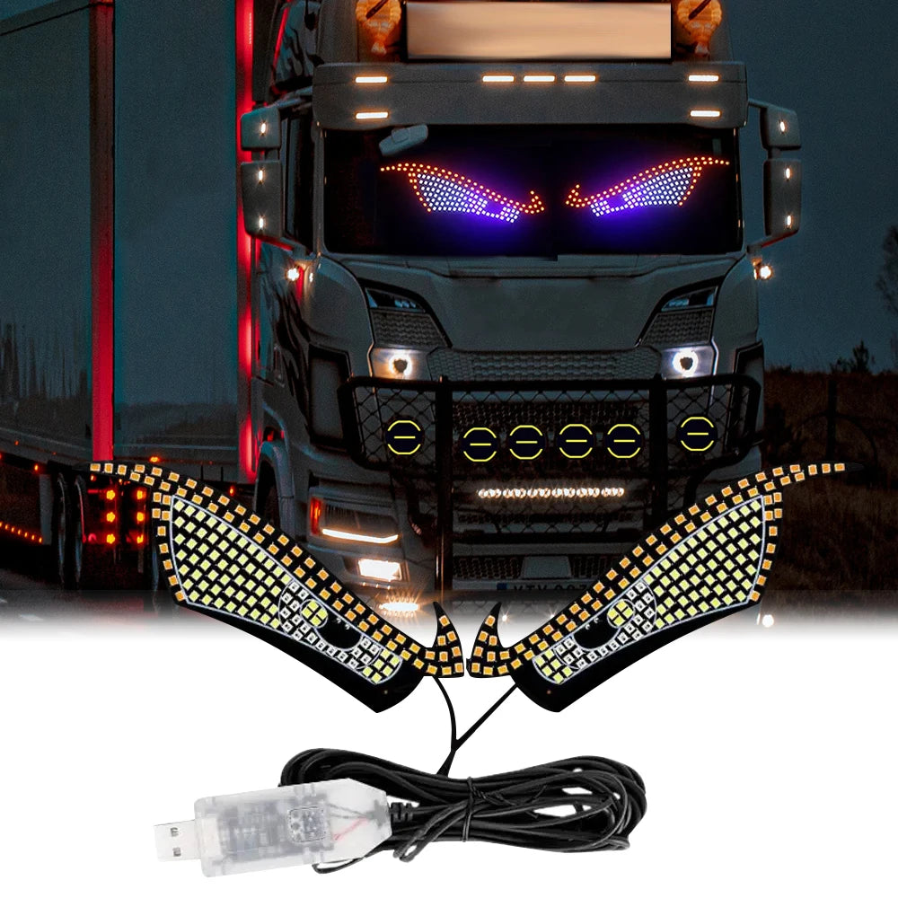 Car LED Devil Eyes Light Decorative Lights USB Warning Lights Dynamic Demon Eye Lights Atmosphere Light Auto Accessories