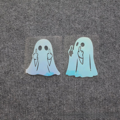 Adesivo Decorativo de Halloween com Fantasma Brilhante, Criativo e Personalizado para Carro e Motocicleta, Padrão Engraçado para Aplicar na Carroceria