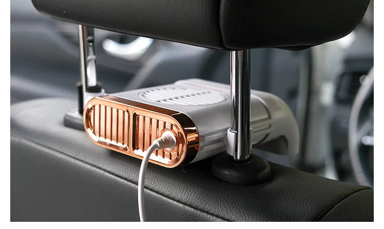 EAFC Mini Car Seat Back USB Fan Foldable Silent Fan 3-Speeds  Adjustable Universal Car Cooler Air Cooling Car Rear Seat Auto