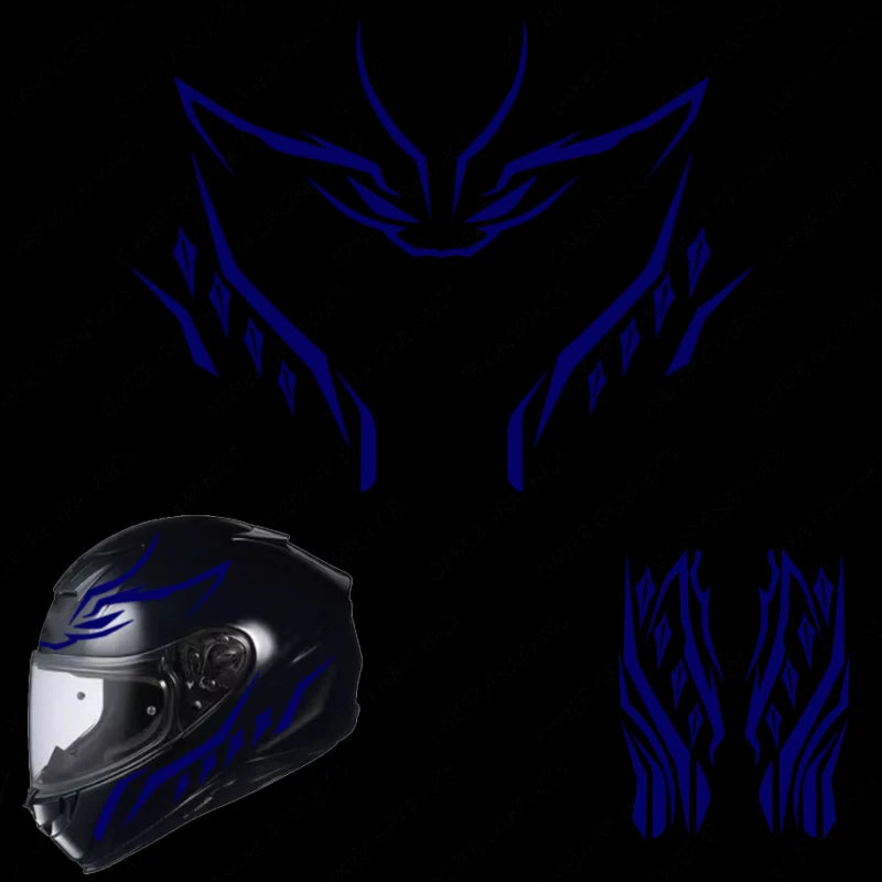 Acessórios de motocicleta adesivos de capacete decoração modificada para amarelo vermelho pantera preta abstrata