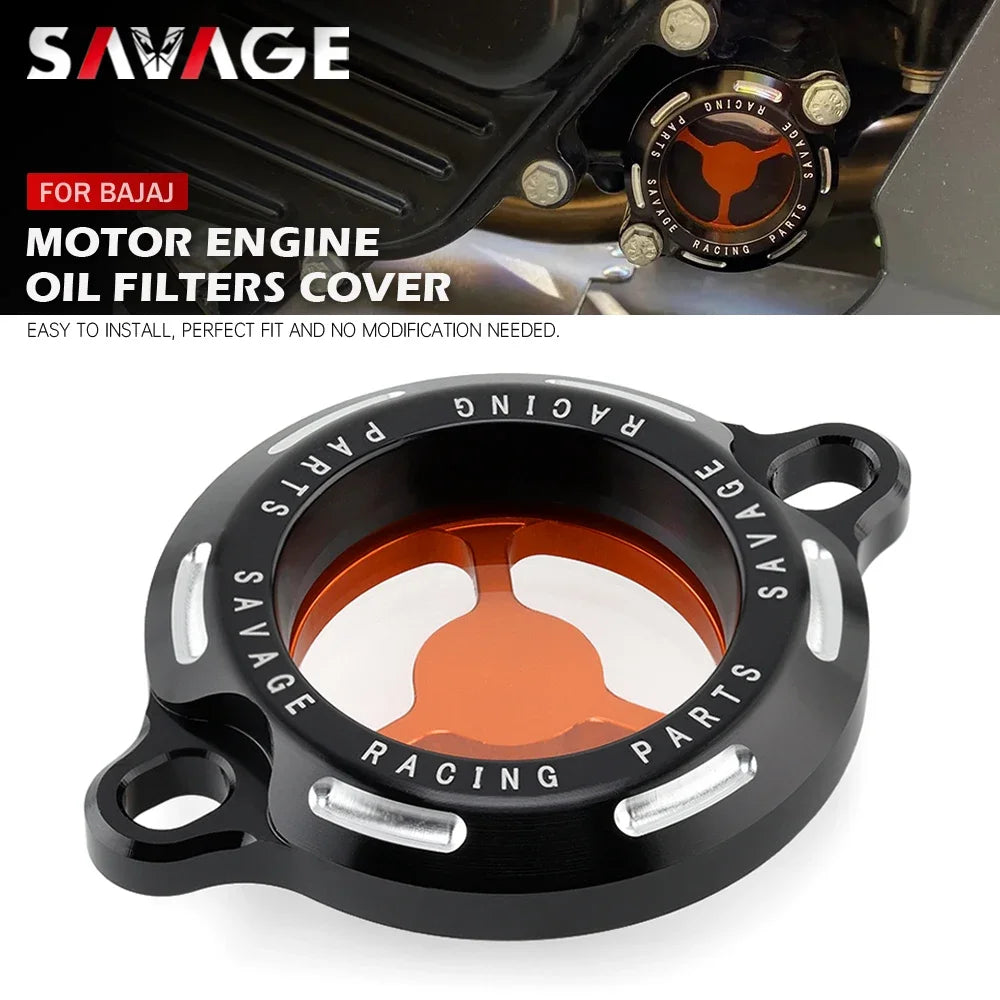 Tampa do filtro de óleo do motor para bajaj pulsar 200ns 200rs 200as 2012-2020 dominar 400 200 ns rs como acessórios da motocicleta tampa clara