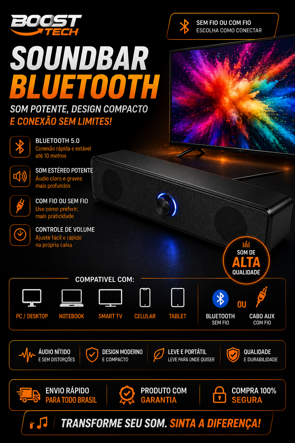 Soundbar Computer PC TV Laptop Desktop Wired Wireless Bluetooth Speaker Sound Box Bar Music Portable Caixa De Som Audio System
