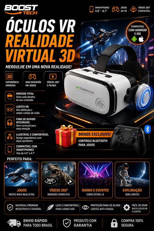 Virtual Reality VR Glasses 3D Headset Devices Viar Helmet Goggles Lenses Smart For Smartphones Phone Mobile Realidade Headphone